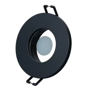 SPOT ROND ETANCHE ALUMINUM IP44 NOIR AVEC DOUILLE TOMEK