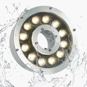 SPOT DE SOL POUR FONTAINE 15W  IP68 12V D180MM RGB